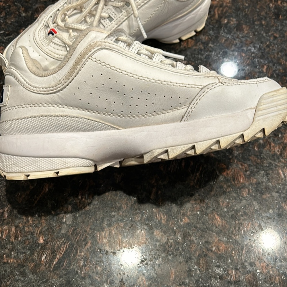 FILA WOMENS DISRUPTOR II PREMIUM White / Navy /red - Picture 4 of 9